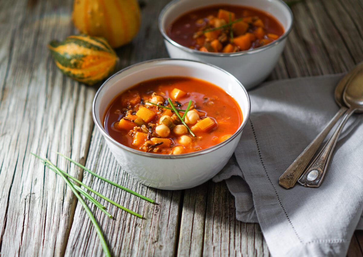 Zuppa marocchina di ceci e zucca