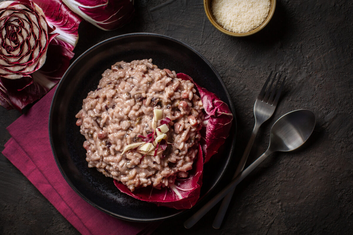 Risotto radicchio e pere alle spezie