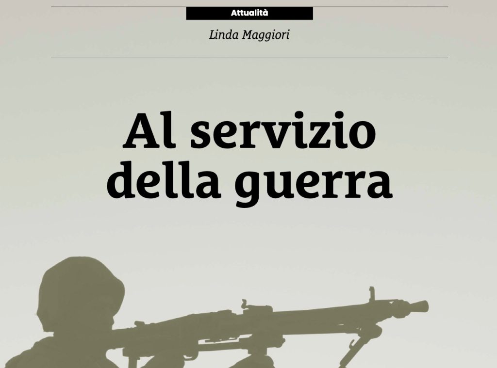 “Al servizio della guerra”: l’inchiesta su Terra Nuova di marzo