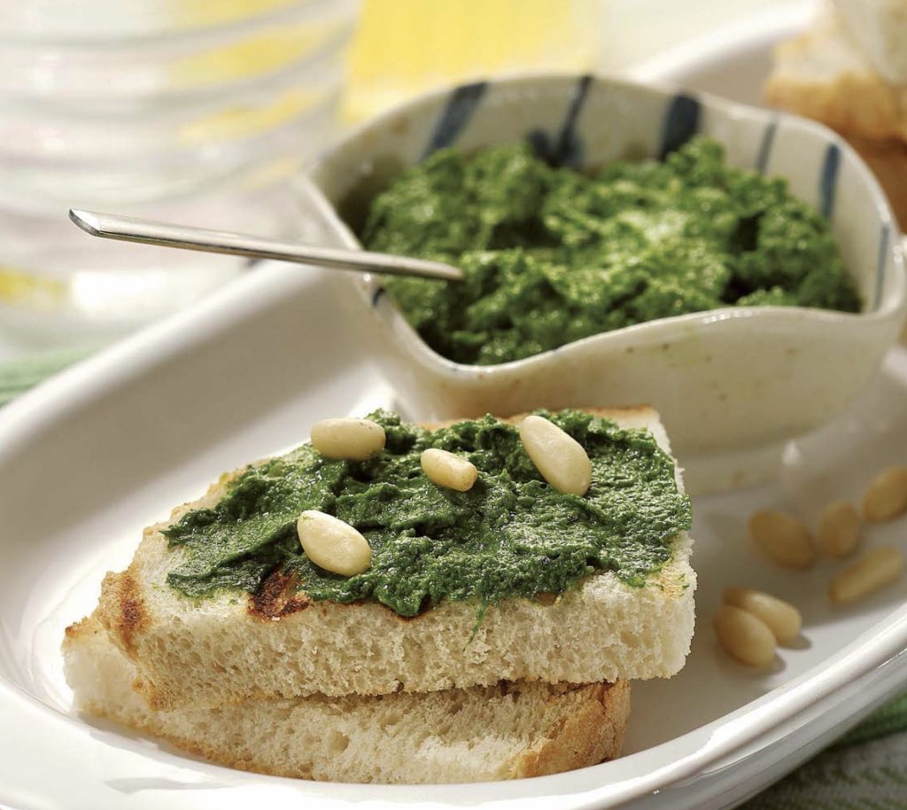 Bruschetta con pesto di sedano