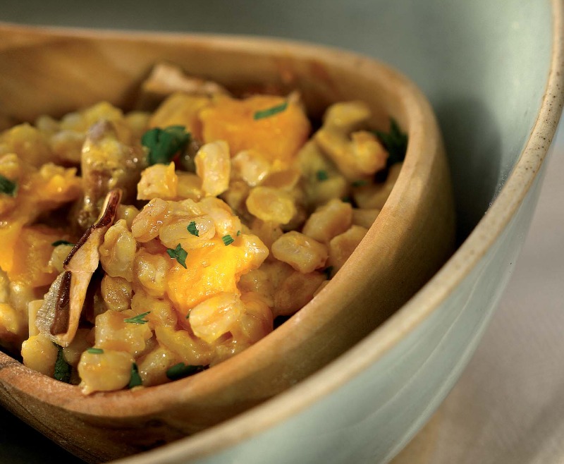 Farro con funghi e zucca