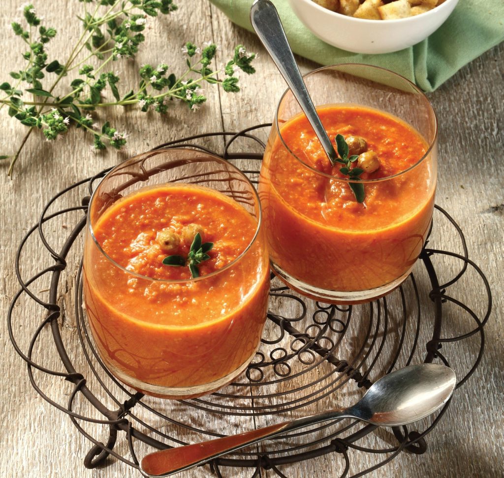 Gazpacho di ceci e pomodoro arrosto