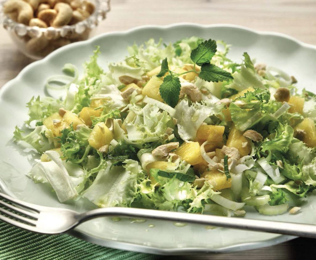 Insalata di porri e ananas