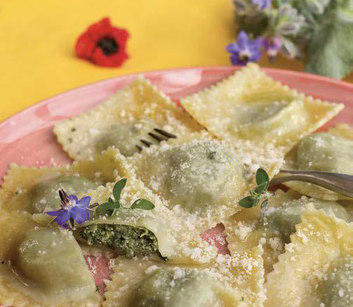 Ravioli ripieni di borragine