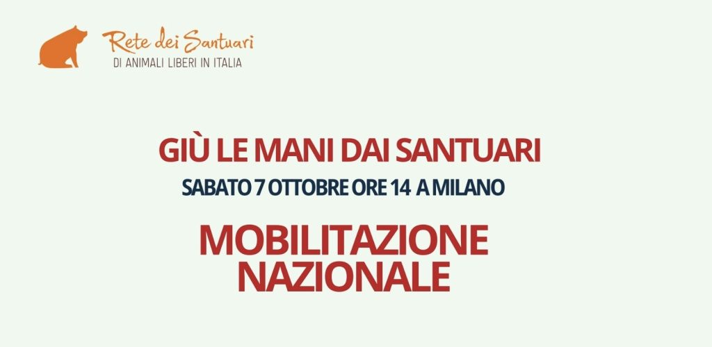 Rete Santuari Animali Liberi: il 7 ottobre manifestazione per dire no alla violenza