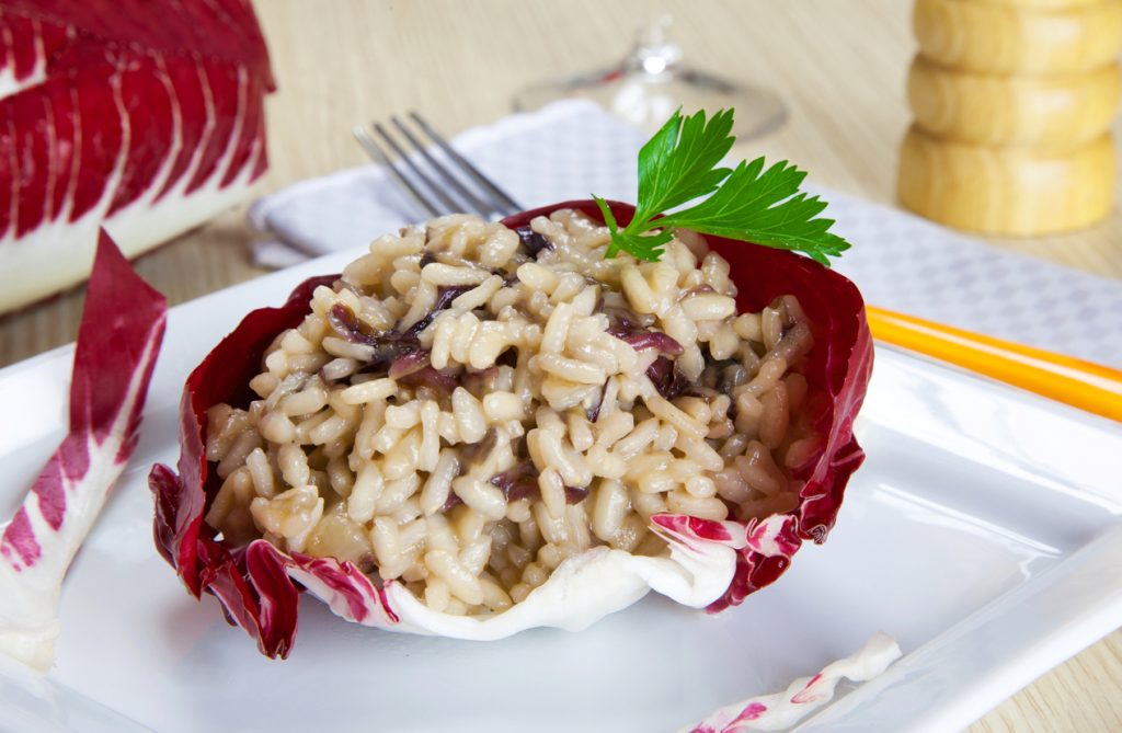 Risotto al radicchio e noci