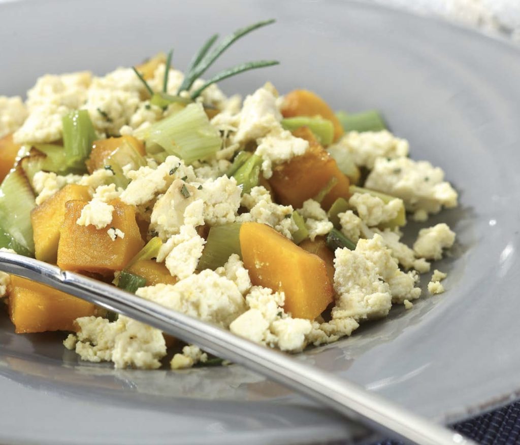 Tofu strapazzato con zucca