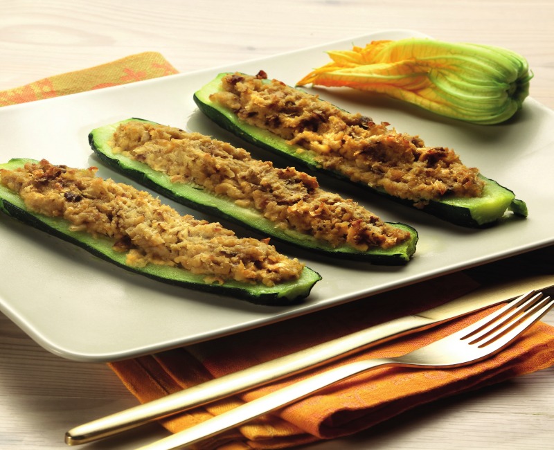 Zucchine ripiene di ceci