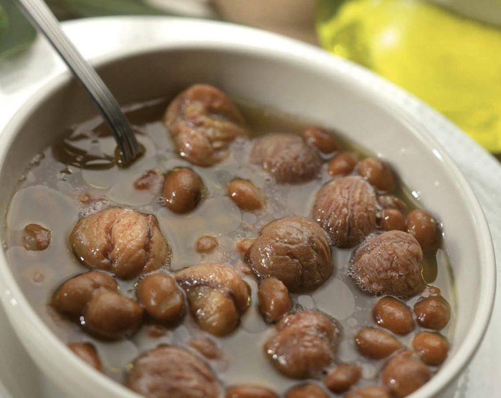 Zuppa di castagne e borlotti