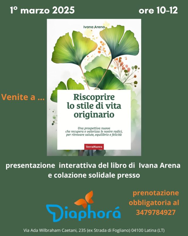 "Riscoprire lo stile di vita originario", presentazione a Latina